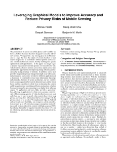 Leveraging Graphical Models to Improve Accuracy and Abhinav Parate Meng-Chieh Chiu