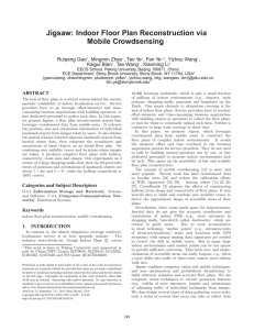 Jigsaw: Indoor Floor Plan Reconstruction via Mobile Crowdsensing Ruipeng Gao , Mingmin Zhao