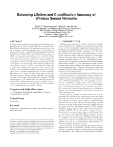 Balancing Lifetime and Classiﬁcation Accuracy of Wireless Sensor Networks