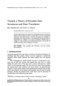 Toward  a  Theory  of  Encoded ... Structures  and  Data  Translation