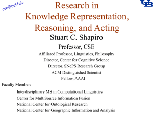 Research in Knowledge Representation, Reasoning, and Acting Stuart C. Shapiro