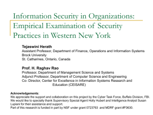 Information Security in Organizations: Empirical Examination of  Security