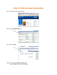 How to Find Learning Communities  Student Center