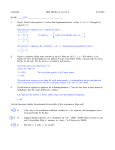 ©Zarestky Math 141 Quiz 2 Version B 9/10/2009 NAME:______