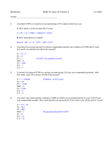 ©Zarestky Math 141 Quiz 10 Version A