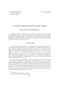 65, 4 (2013), 445–453 December 2013 A COMMON GENERALIZATION OF FUZZY PRIMES