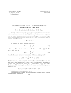 66, 3 (2014), 248–264 September 2014 ON CERTAIN SUBCLASS OF ANALYTIC FUNCTIONS