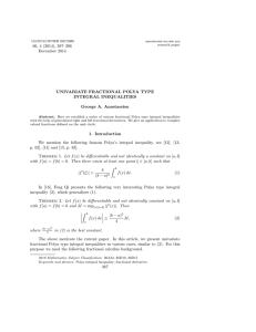 66, 4 (2014), 387–396 December 2014 UNIVARIATE FRACTIONAL POLYA TYPE INTEGRAL INEQUALITIES