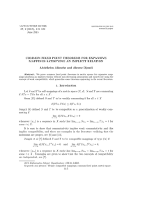 67, 2 (2015), 115–122 June 2015 COMMON FIXED POINT THEOREMS FOR EXPANSIVE