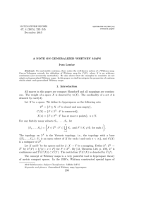 67, 4 (2015), 233–245 December 2015 A NOTE ON GENERALIZED WHITNEY MAPS