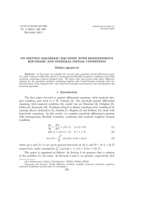 67, 4 (2015), 258–268 December 2015 ON SOLVING PARABOLIC EQUATION WITH HOMOGENEOUS