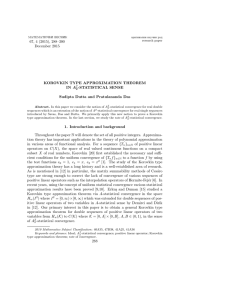 67, 4 (2015), 288–300 December 2015 KOROVKIN TYPE APPROXIMATION THEOREM A