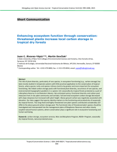 Short Communication Enhancing ecosystem function through conservation: