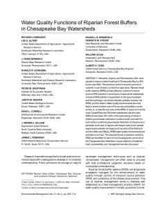 Water Quality Functions of Riparian Forest Buffers in Chesapeake Bay Watersheds