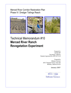 Technical Memorandum #10 Merced River Ranch Revegetation Experiment Merced River Corridor Restoration Plan