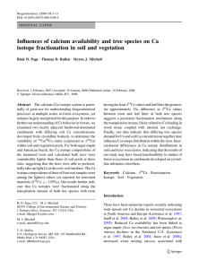 Influences of calcium availability and tree species on Ca