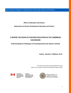 A REPORT ON ISSUES IN TEACHER EDUCATION IN THE CARIBBEAN SUB-REGION