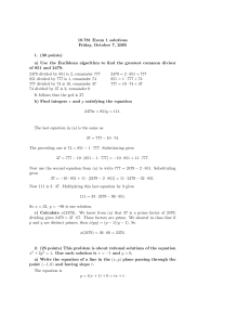 18.781 Exam 1 solutions Friday, October 7, 2005 1. (30 points)