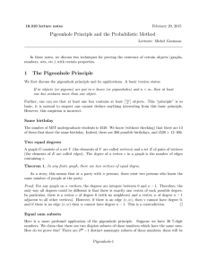 Pigeonhole Principle and the Probabilistic Method