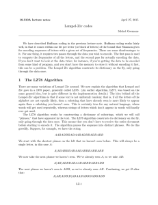 Lempel-Ziv codes