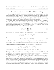 Massachusetts Institute of Technology 18.433: Combinatorial Optimization Michel X. Goemans February 15th, 2013