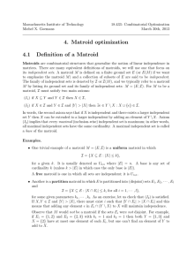 Massachusetts Institute of Technology 18.433: Combinatorial Optimization Michel X. Goemans March 30th, 2013