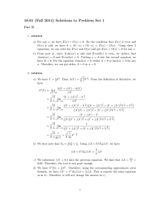 18.01 (Fall 2014) Solutions to Problem Set 1