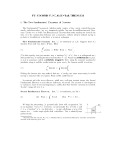 FT. SECOND FUNDAMENTAL THEOREM 1. The Two Fundamental Theorems of Calculus
