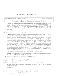Problem Set 8, Due: at the start of class on...