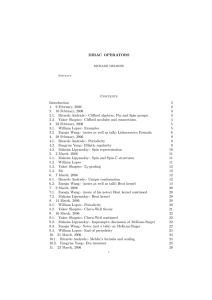 DIRAC OPERATORS Contents Introduction 2