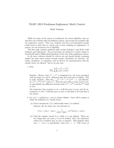 TAMU 2013 Freshman-Sophomore Math Contest Both Versions