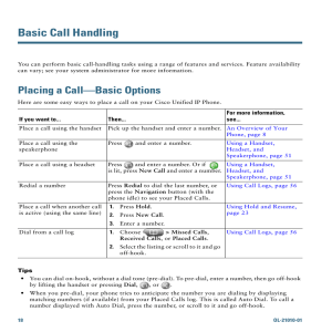 Basic Call Handling