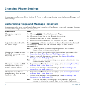 Changing Phone Settings