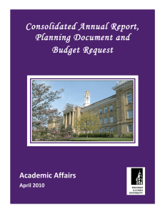 Consolidated Annual Report, Planning Document and Budget Request