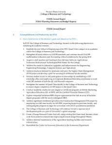 Western Illinois University  College of Business and Technology FY2010 Annual Report