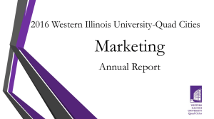 Marketing Annual Report 2016 Western Illinois University-Quad Cities