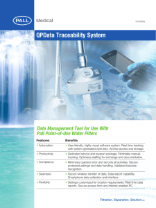 QPData Traceability System Data Management Tool for Use With Features