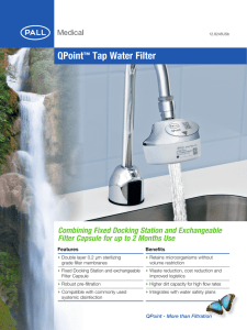 QPoint Tap Water Filter Combining Fixed Docking Station and Exchangeable