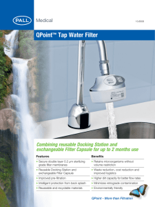 QPoint Tap Water Filter Combining reusable Docking Station and