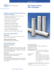 DFT Classic Series Filter Cartridges Reliable, Consistent Filtration Performance