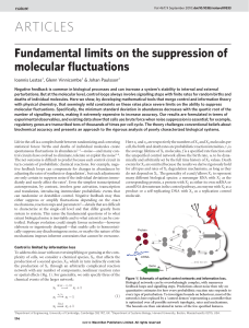 ARTICLES Fundamental limits on the suppression of molecular fluctuations Ioannis Lestas
