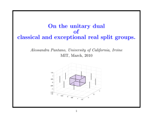 On the unitary dual of classical and exceptional real split groups.