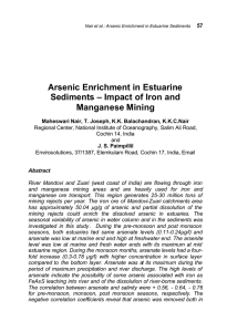 Arsenic Enrichment in Estuarine Sediments – Impact of Iron and Manganese Mining
