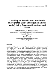 Leaching of Arsenic from Iron Oxide Impregnated Brick Sands (Shapla Filter