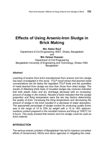 Effects of Using Arsenic-Iron Sludge in Brick Making