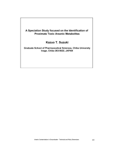 Kazuo T. Suzuki A Speciation Study focused on the Identification of