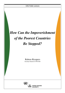 How Can the Impoverishment of the Poorest Countries Be Stopped? Rubens Ricupero