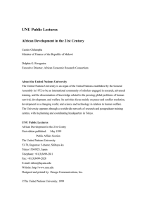 UNU Public Lectures African Development in the 21st Century