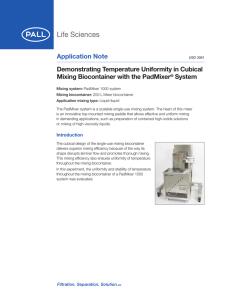 Application Note Demonstrating Temperature Uniformity in Cubical Mixing Biocontainer with the PadMixer System