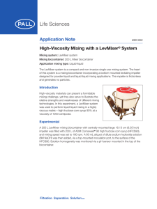Application Note High-Viscosity Mixing with a LevMixer System